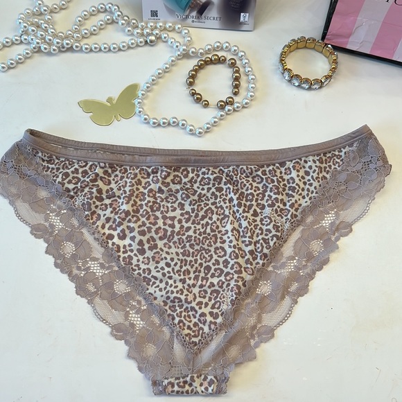 Victoria’s Secret, new, beige & Pink Cheetah, print, Cheekini panties, size XL - Picture 6 of 7